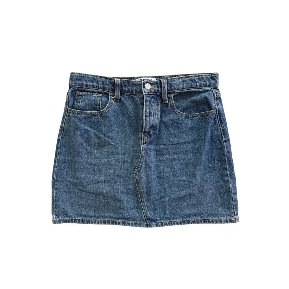 OLD NAVY Girls XL Denim Mini Skirt Medium Wash 14-16 Jean Skirt